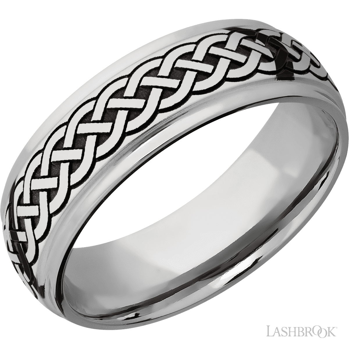 Lashbrook Men's Marriage Band With Polish Finish & Celtic Pattern - Diamonds By Rothschild