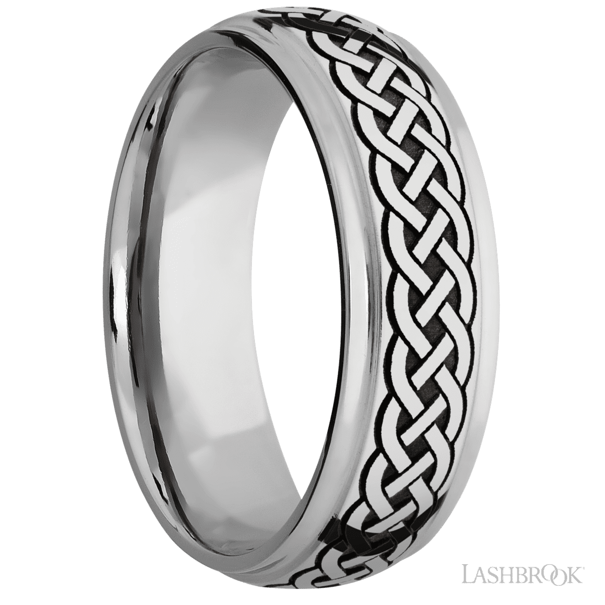 Lashbrook Men's Marriage Band With Polish Finish & Celtic Pattern - Diamonds By Rothschild