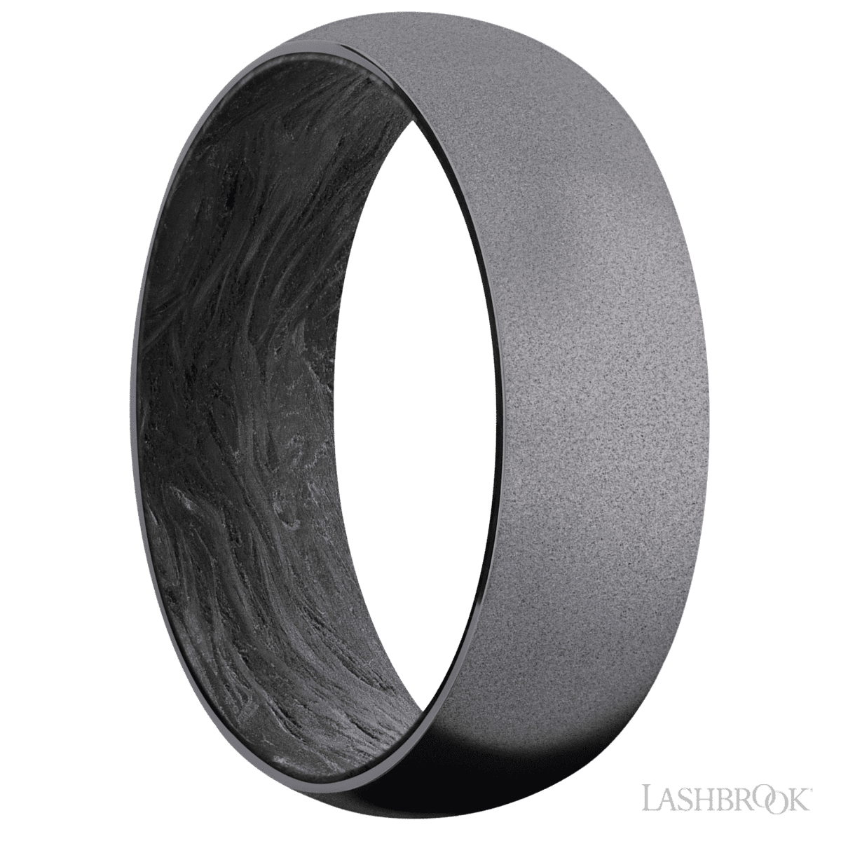 Lashbrook Men's Wedding Ring With Sand Finish & Forged Carbon Fiber - Diamonds By Rothschild