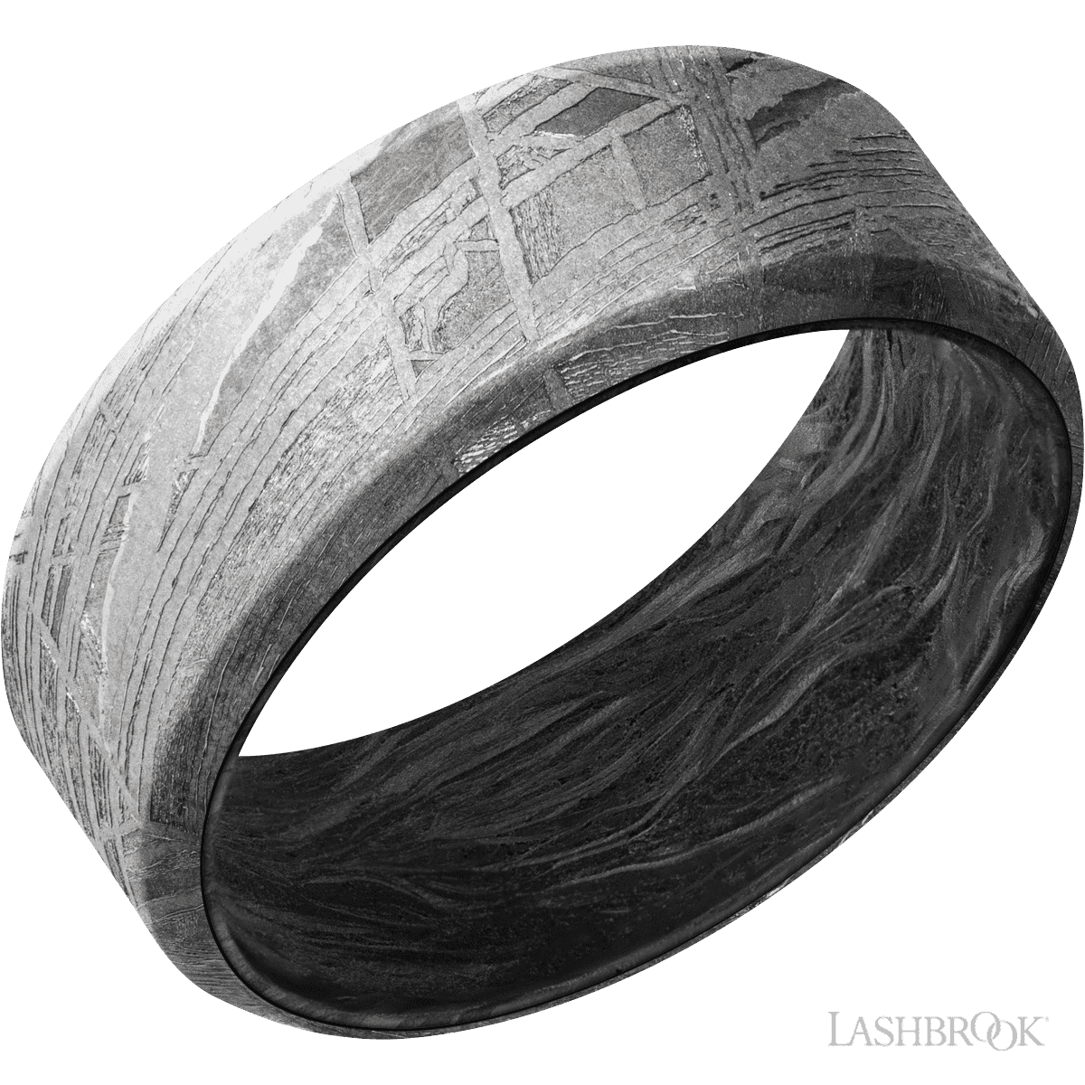 Lashbrook Meteorite Male Wedding Band With Forged Carbon Fiber - Diamonds By Rothschild