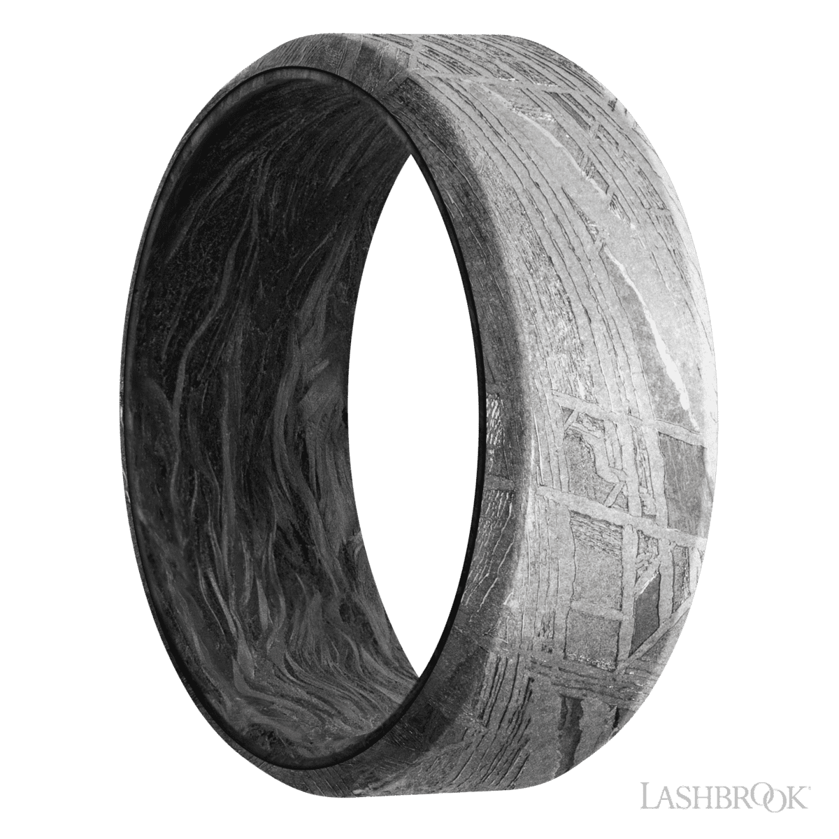 Lashbrook Meteorite Male Wedding Band With Forged Carbon Fiber - Diamonds By Rothschild