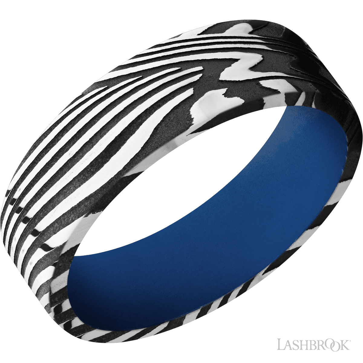 Lashbrook Sunset Men's Wedding Ring With Acid Finish And Royal Blue - Diamonds By Rothschild