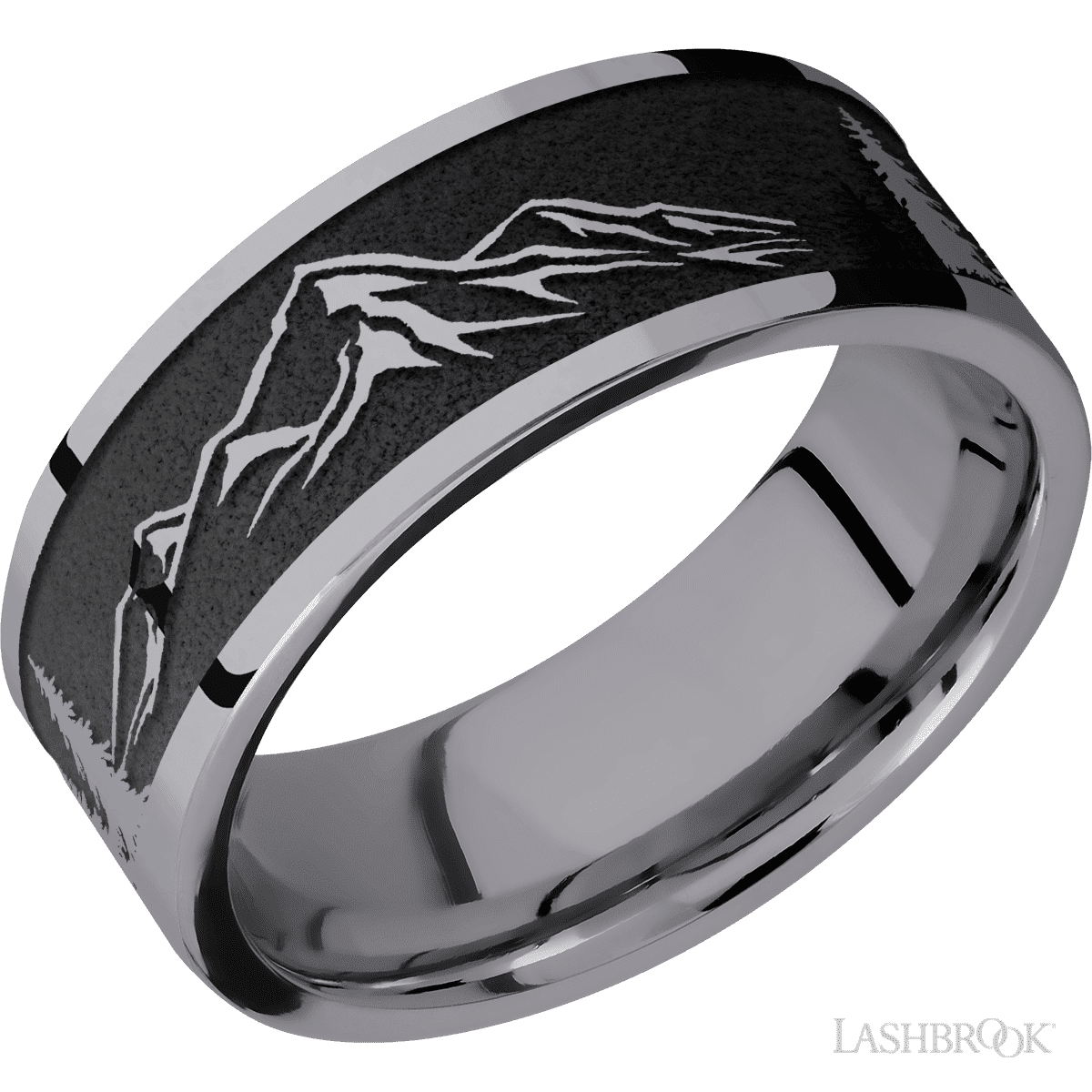 Lashbrook Tantalum Male Wedding Band With Nature Marble Inlay - Diamonds By Rothschild