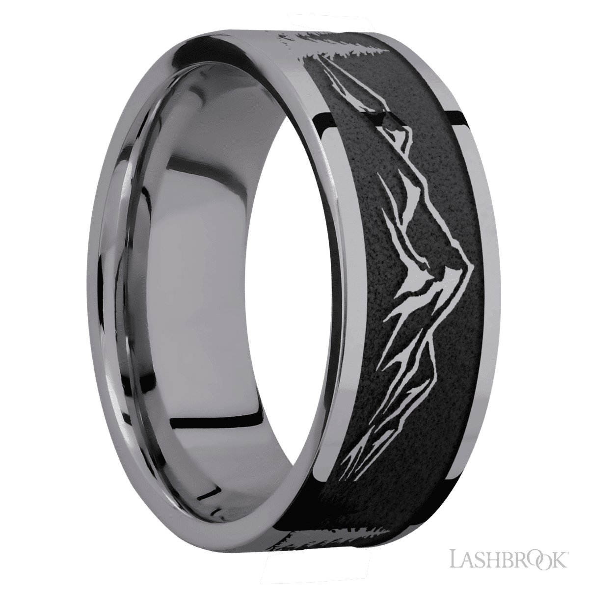Lashbrook Tantalum Male Wedding Band With Nature Marble Inlay - Diamonds By Rothschild