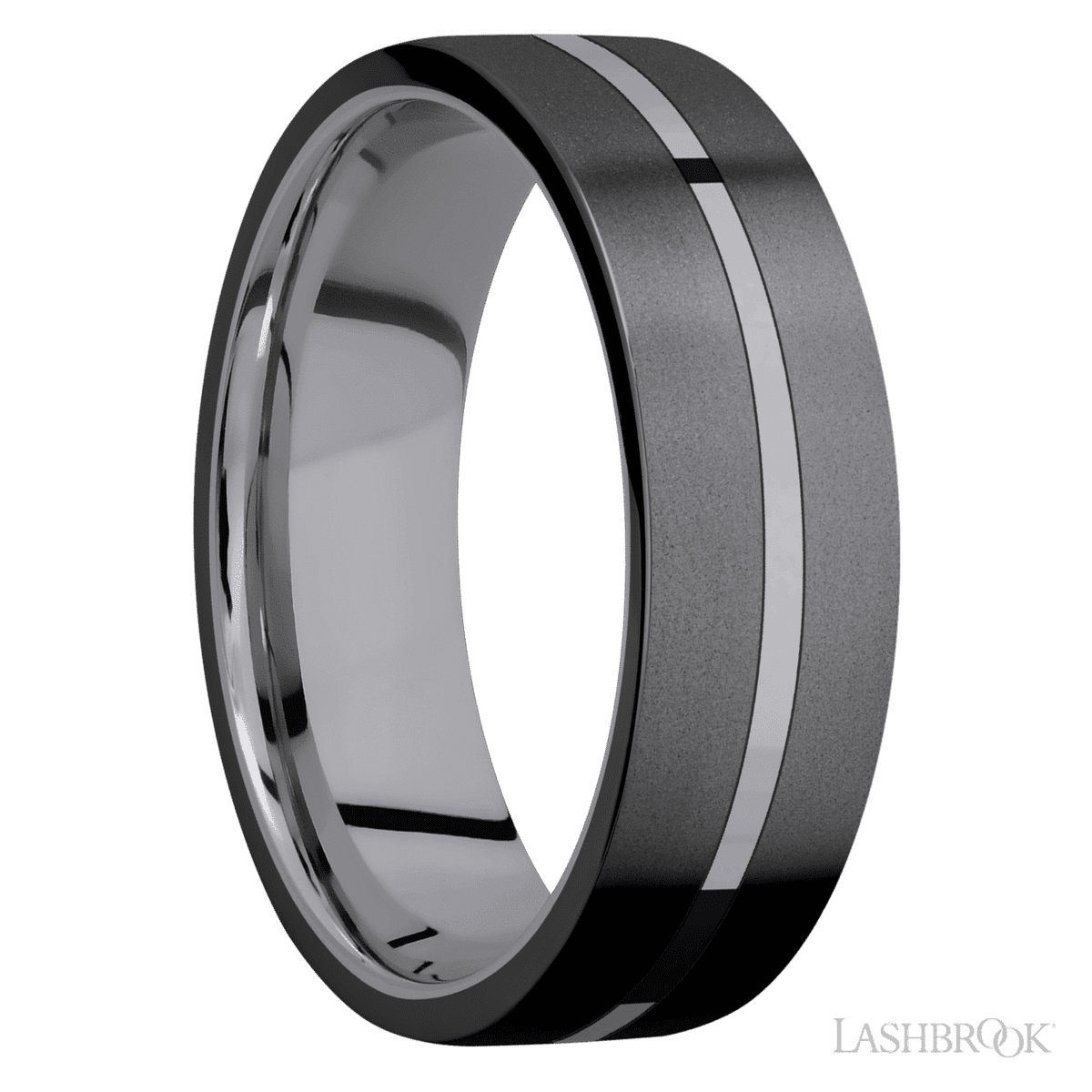 Lashbrook Tantalum Male Wedding Band With Zirconium Inlay - Diamonds By Rothschild