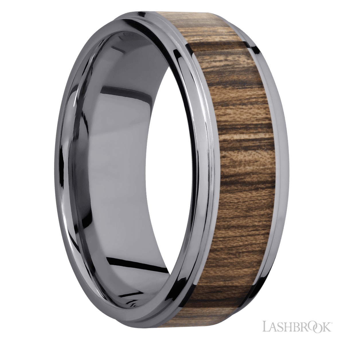 Lashbrook Tantalum Men's Marriage Band With Polish, Walnut Inlay - Diamonds By Rothschild
