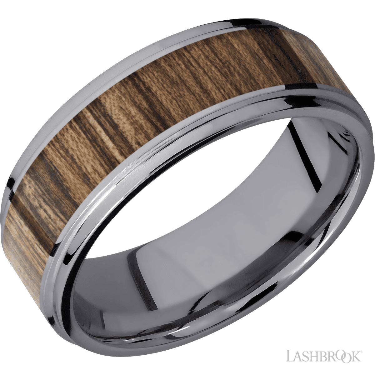 Lashbrook Tantalum Men's Marriage Band With Polish, Walnut Inlay - Diamonds By Rothschild