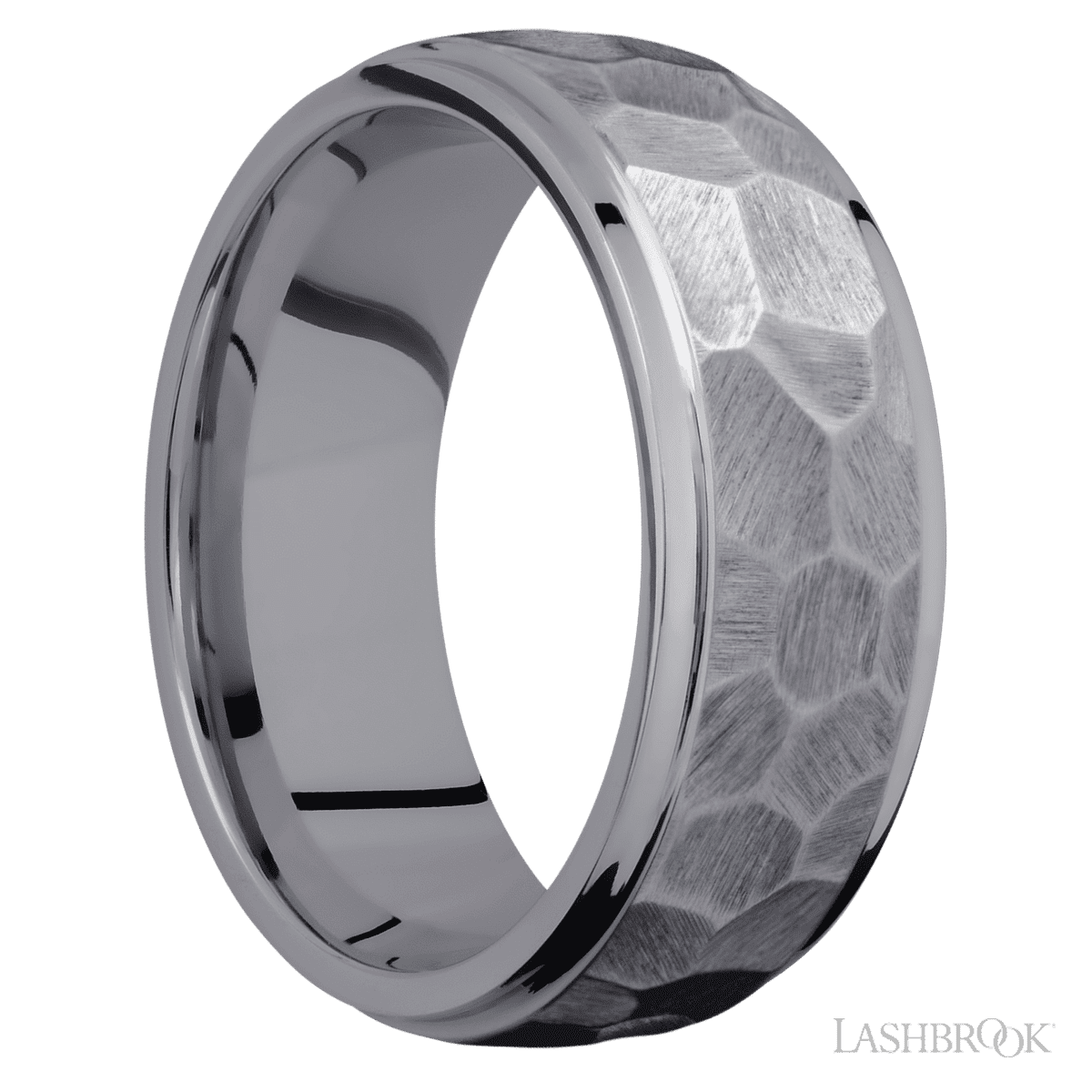 Lashbrook Tantalum Men's Wedding Ring with Rock & Hammer Finish - Diamonds By Rothschild