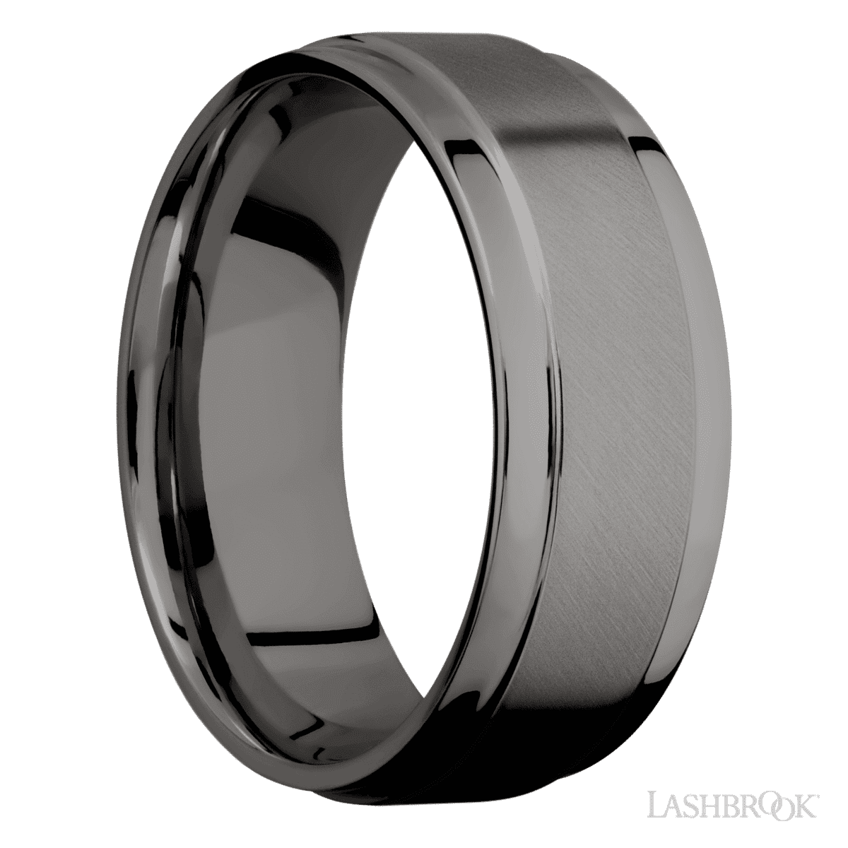 Lashbrook Tantalum Noir Male Wedding Band With Angle Satin Finish - Diamonds By Rothschild
