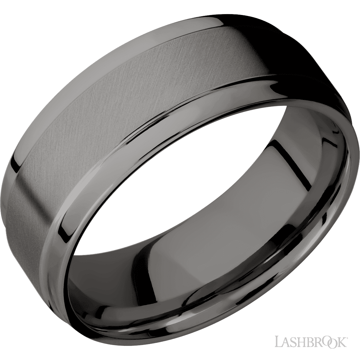 Lashbrook Tantalum Noir Male Wedding Band With Angle Satin Finish - Diamonds By Rothschild