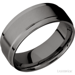 Lashbrook Tantalum Noir Male Wedding Band With Angle Satin Finish - Diamonds By Rothschild
