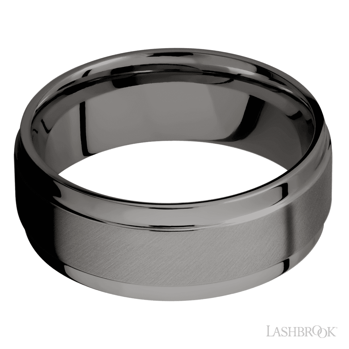 Lashbrook Tantalum Noir Male Wedding Band With Angle Satin Finish - Diamonds By Rothschild