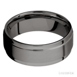 Lashbrook Tantalum Noir Male Wedding Band With Angle Satin Finish - Diamonds By Rothschild