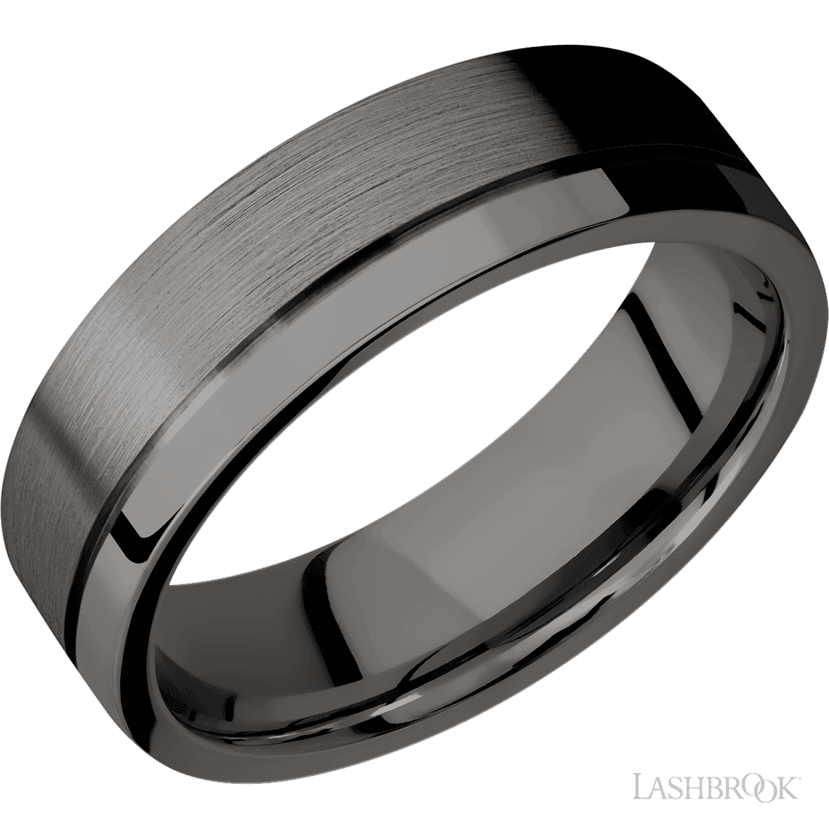 Lashbrook Tantalum Noir Men's Marriage Band With Satin, Polish Finish - Diamonds By Rothschild