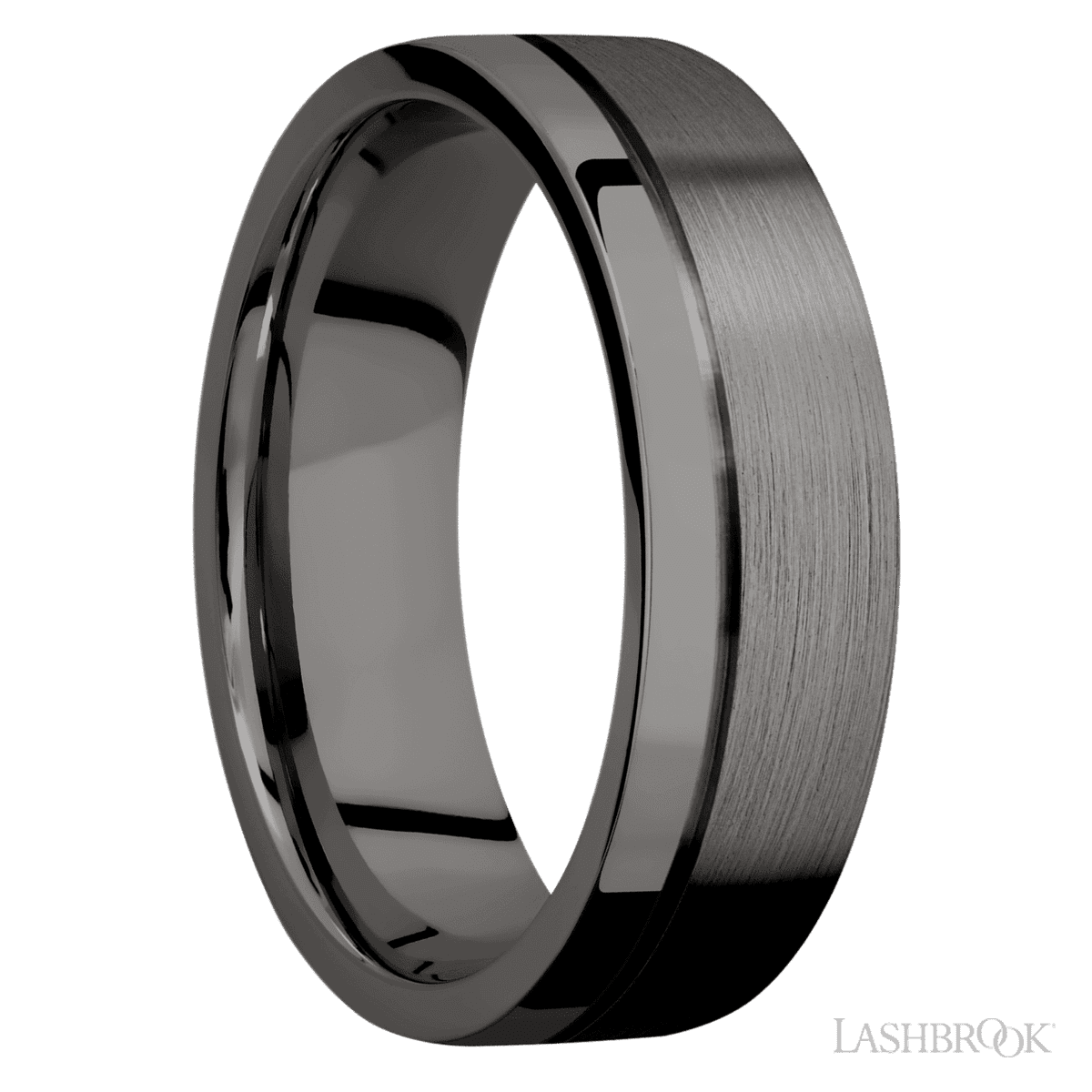 Lashbrook Tantalum Noir Men's Marriage Band With Satin, Polish Finish - Diamonds By Rothschild