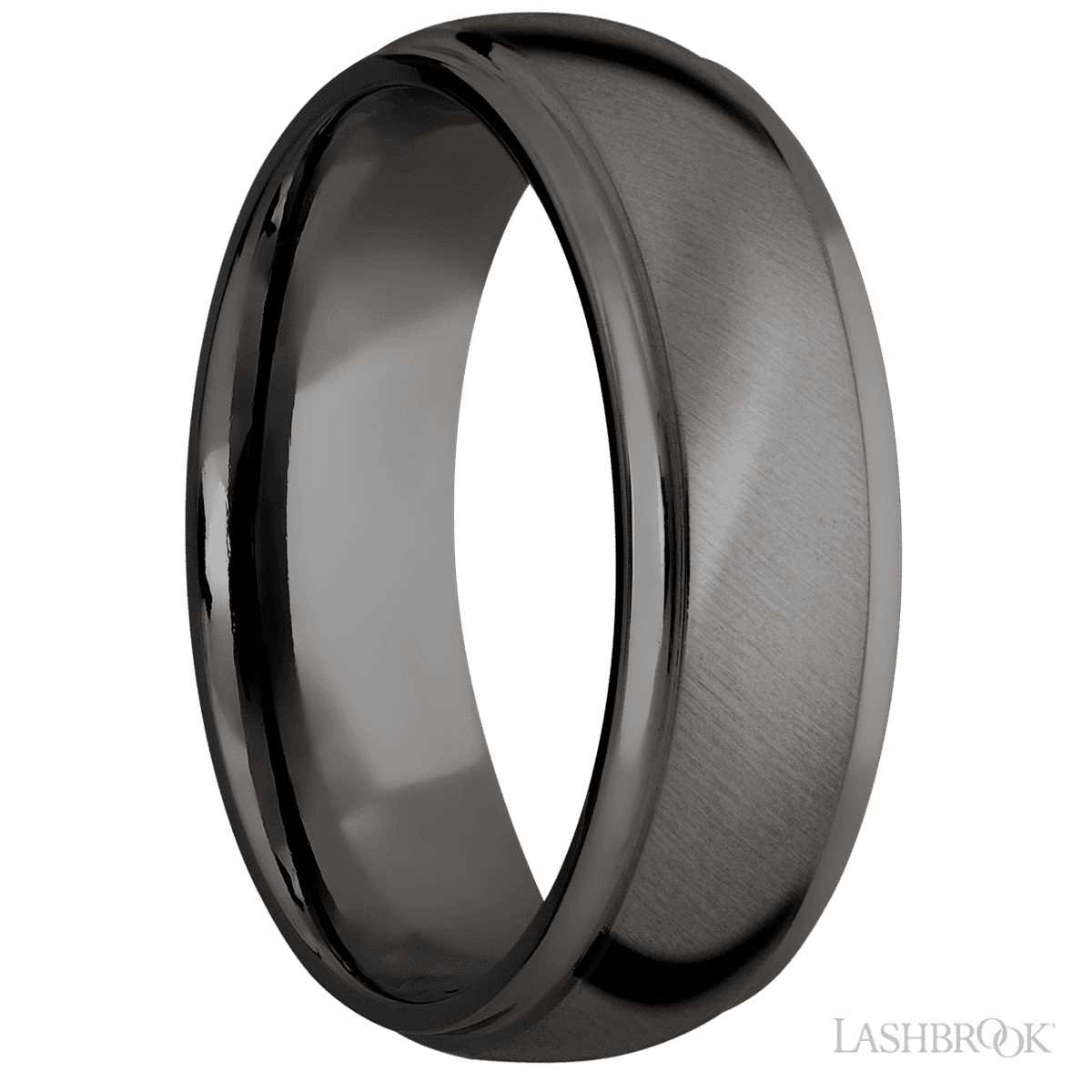 Lashbrook Tantalum Noir Men's Wedding Ring With Polish Finish - Diamonds By Rothschild