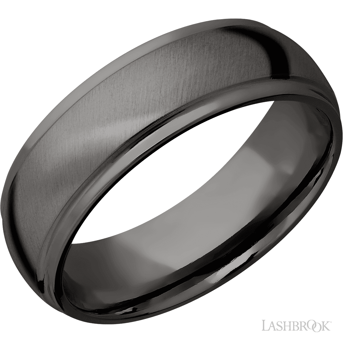 Lashbrook Tantalum Noir Men's Wedding Ring With Polish Finish - Diamonds By Rothschild