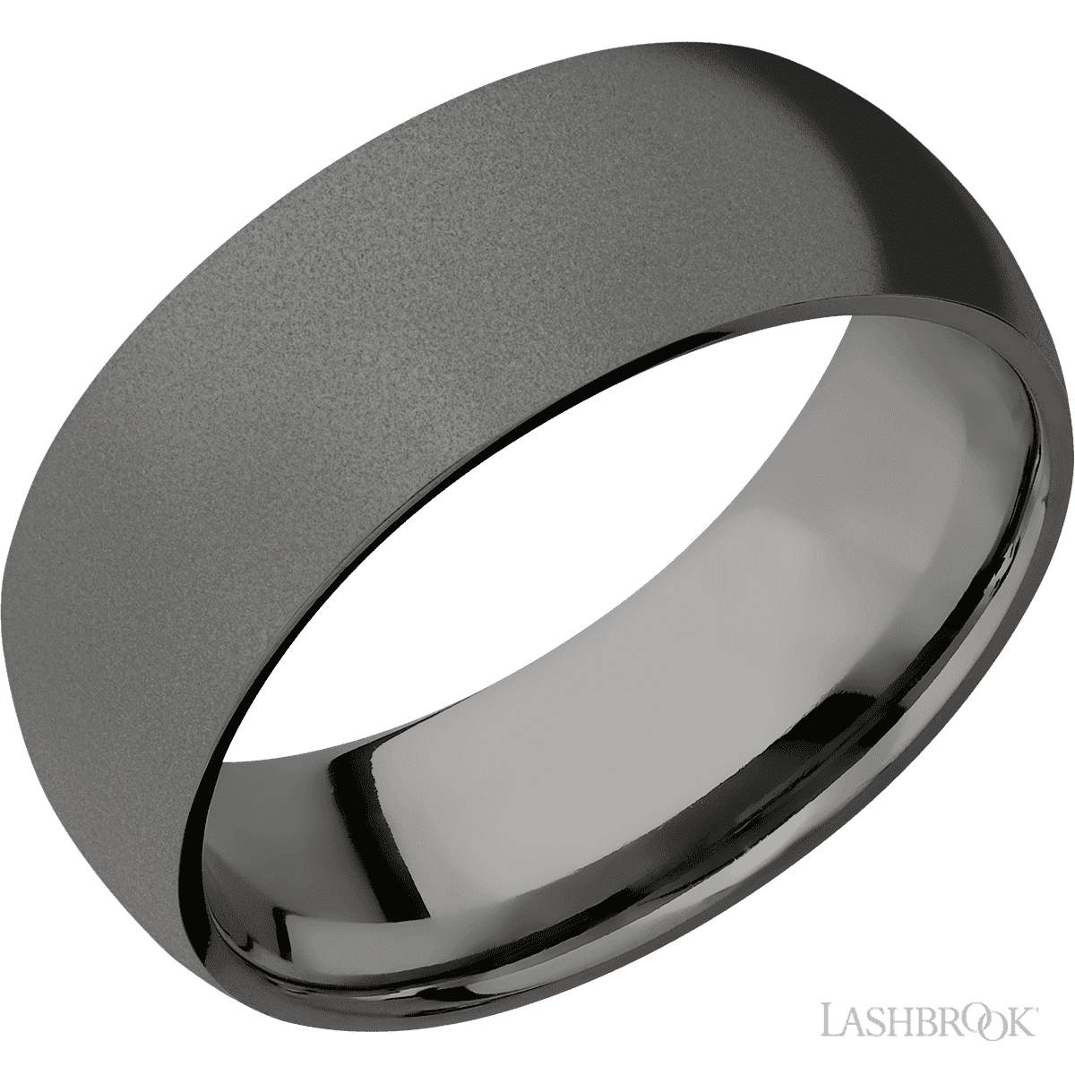 Lashbrook Tantalum Noir Wedding Band For Him with Sand Finish - Diamonds By Rothschild