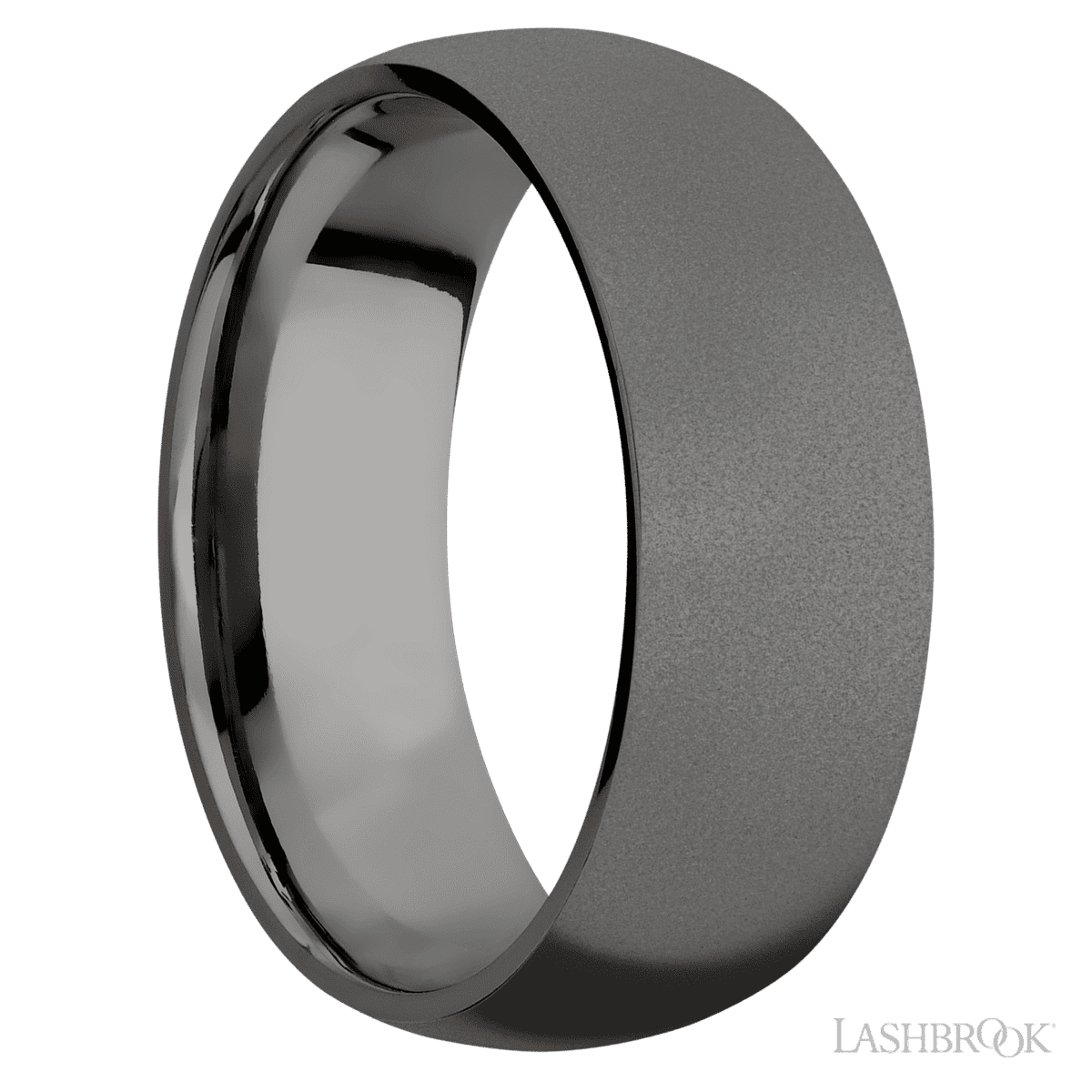 Lashbrook Tantalum Noir Wedding Band For Him with Sand Finish - Diamonds By Rothschild