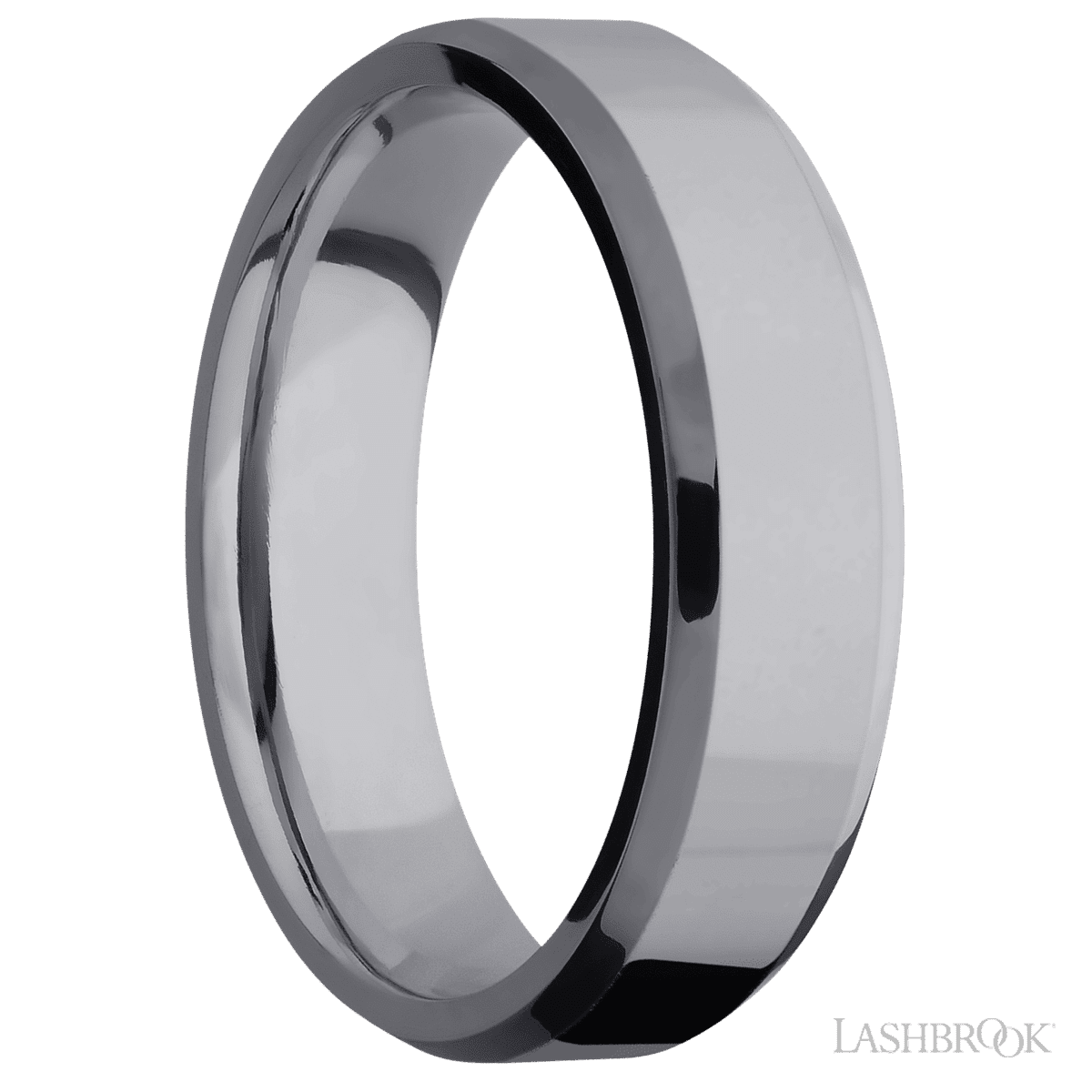 Lashbrook Tantalum Wedding Band For Him With Polish Finish - Diamonds By Rothschild