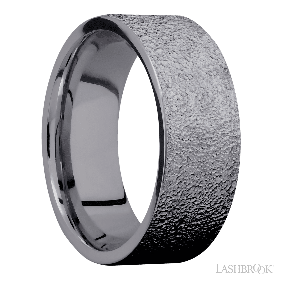 Lashbrook Tantalum Wedding Ring For Him With Stipple Finish - Diamonds By Rothschild