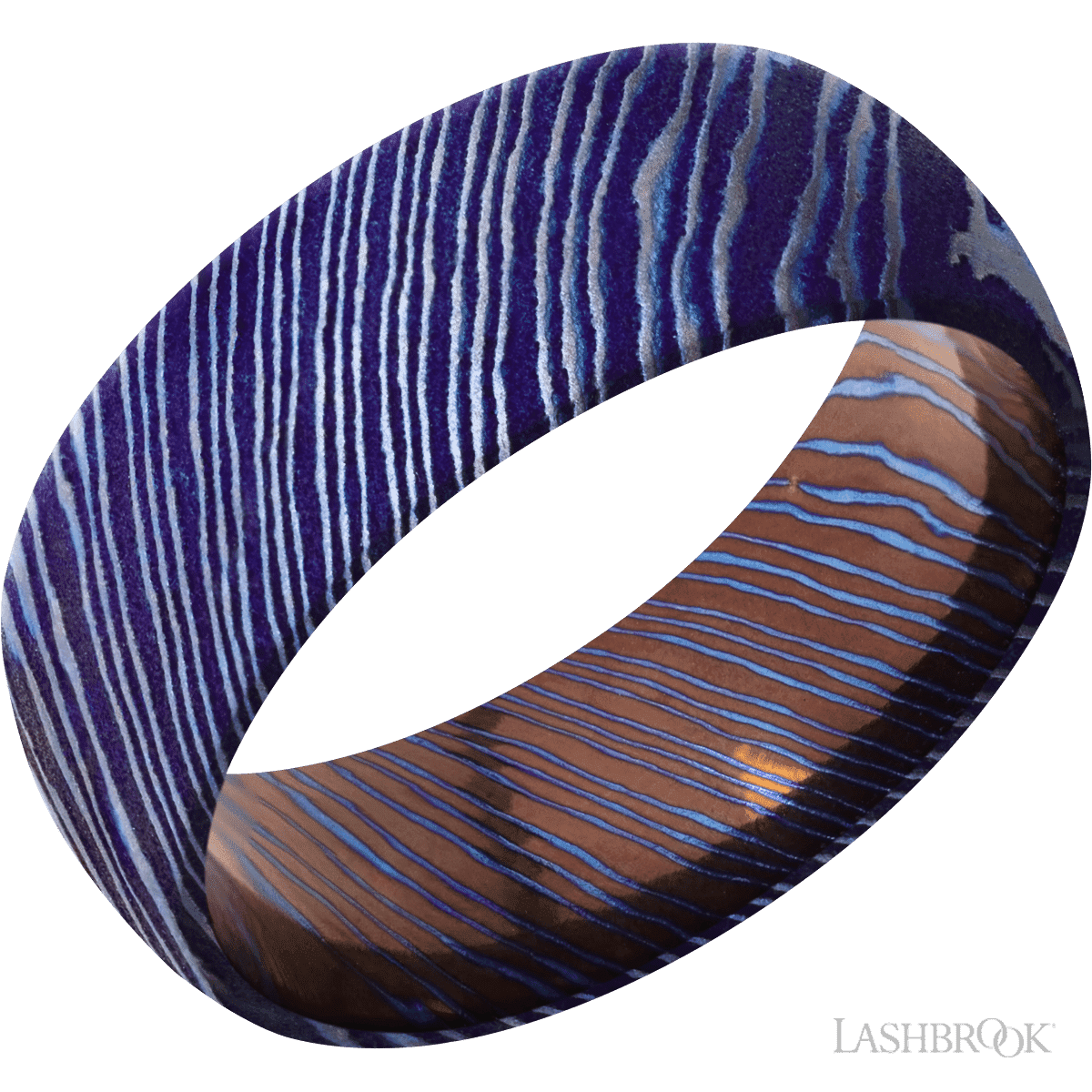 Lashbrook Titanium Damascus Male Wedding Band with Satin Etched Finish - Diamonds By Rothschild