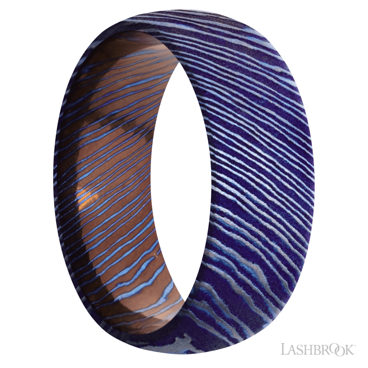 Lashbrook Titanium Damascus Male Wedding Band with Satin Etched Finish - Diamonds By Rothschild