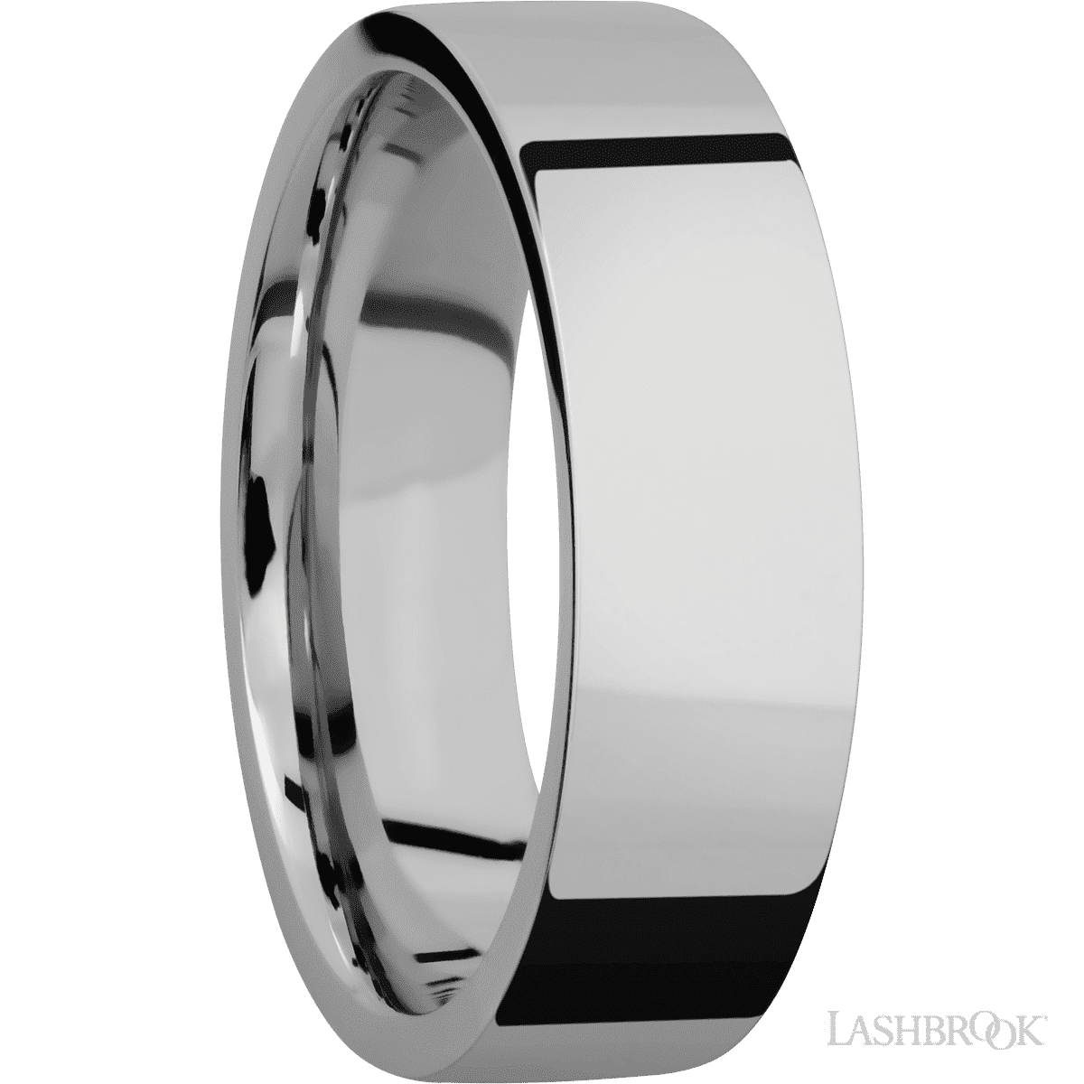 Lashbrook Titanium Male Marriage Band With Polish Finish - Diamonds By Rothschild