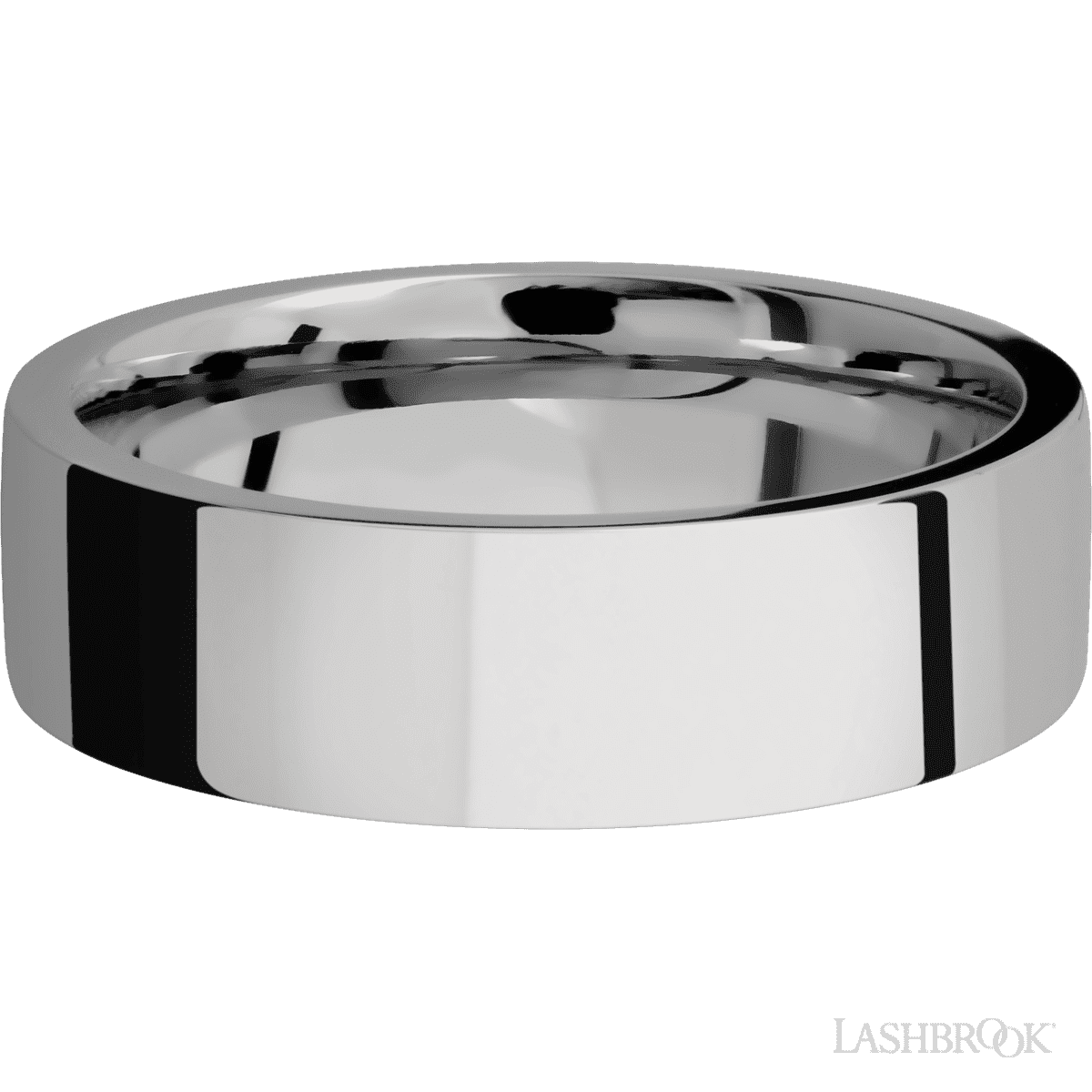 Lashbrook Titanium Male Marriage Band With Polish Finish - Diamonds By Rothschild