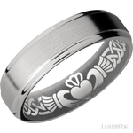 Lashbrook Titanium Male Wedding Ring With Patterned Sleeve - Diamonds By Rothschild