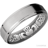Lashbrook Titanium Male Wedding Ring With Patterned Sleeve - Diamonds By Rothschild