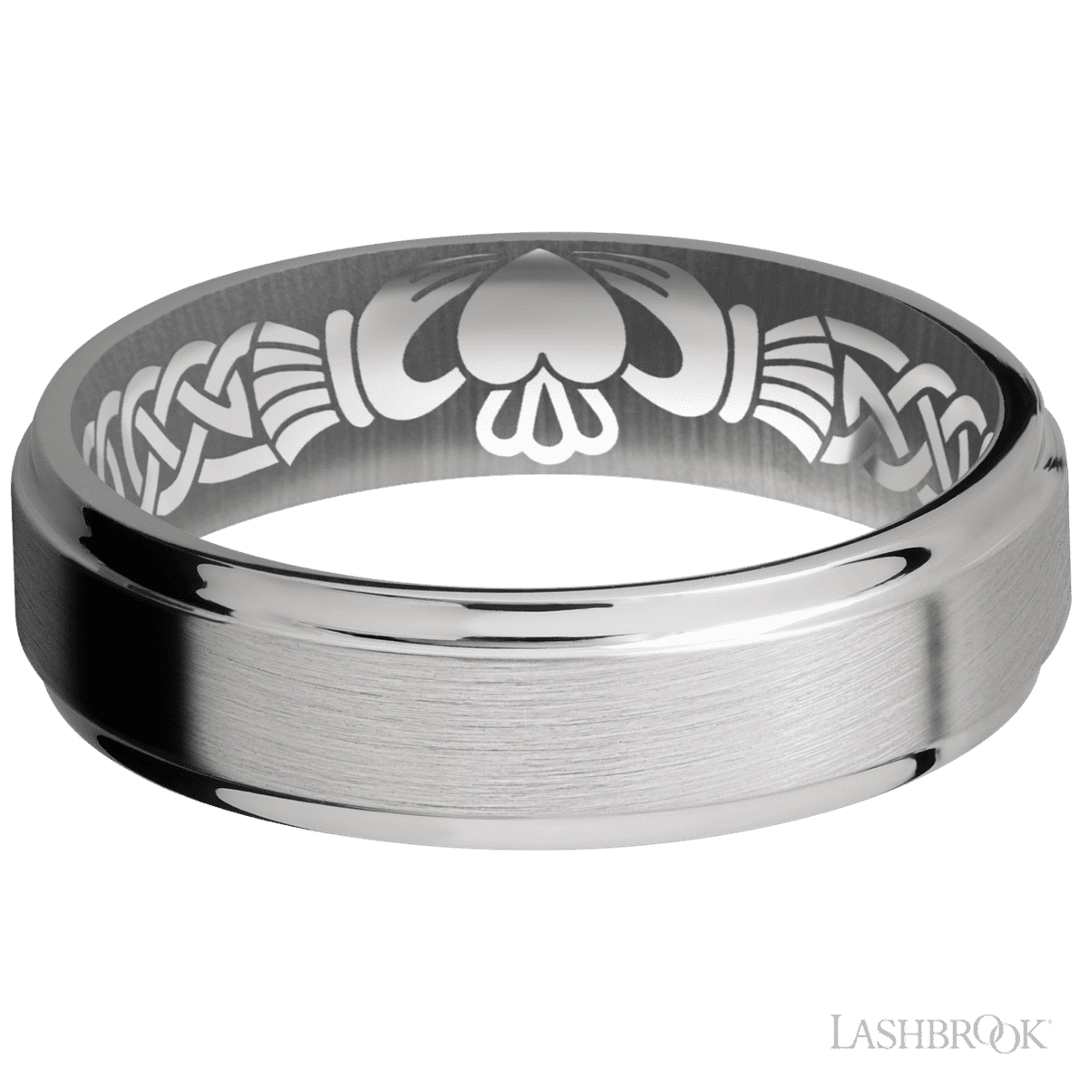 Lashbrook Titanium Male Wedding Ring With Patterned Sleeve - Diamonds By Rothschild