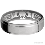 Lashbrook Titanium Male Wedding Ring With Patterned Sleeve - Diamonds By Rothschild