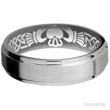 Lashbrook Titanium Male Wedding Ring With Patterned Sleeve - Diamonds By Rothschild