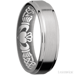 Lashbrook Titanium Male Wedding Ring With Patterned Sleeve - Diamonds By Rothschild