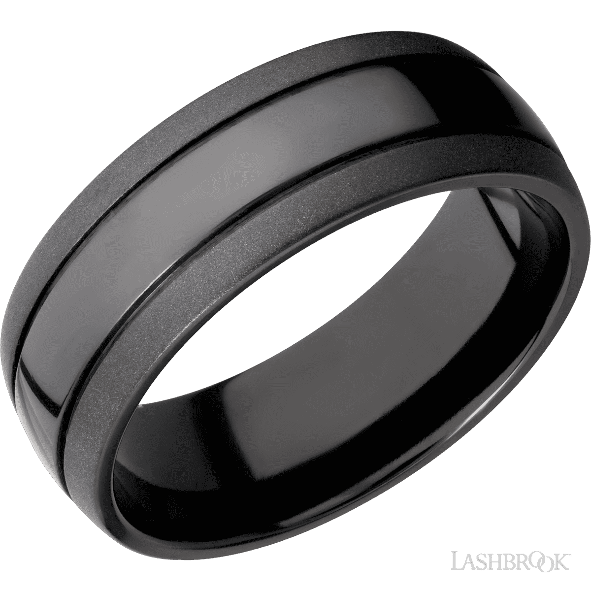 Lashbrook Zebra Male Wedding Ring with Desert Iron Wood Inlay - Diamonds By Rothschild