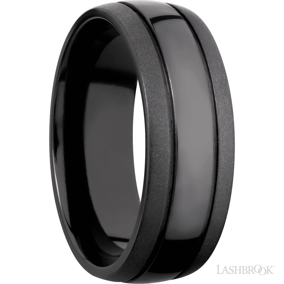 Lashbrook Zebra Male Wedding Ring with Desert Iron Wood Inlay - Diamonds By Rothschild