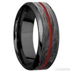 Lashbrook Zirconium Black Male Wedding Ring with Polish Finish - Diamonds By Rothschild