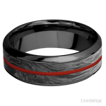 Lashbrook Zirconium Black Male Wedding Ring with Polish Finish - Diamonds By Rothschild
