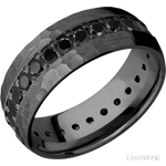 Lashbrook Zirconium Male Wedding Ring with Beaded Hammer Finish - Diamonds By Rothschild