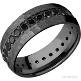 Lashbrook Zirconium Male Wedding Ring with Beaded Hammer Finish - Diamonds By Rothschild