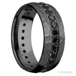 Lashbrook Zirconium Male Wedding Ring with Beaded Hammer Finish - Diamonds By Rothschild
