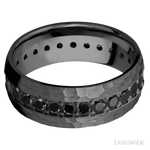 Lashbrook Zirconium Male Wedding Ring with Beaded Hammer Finish - Diamonds By Rothschild