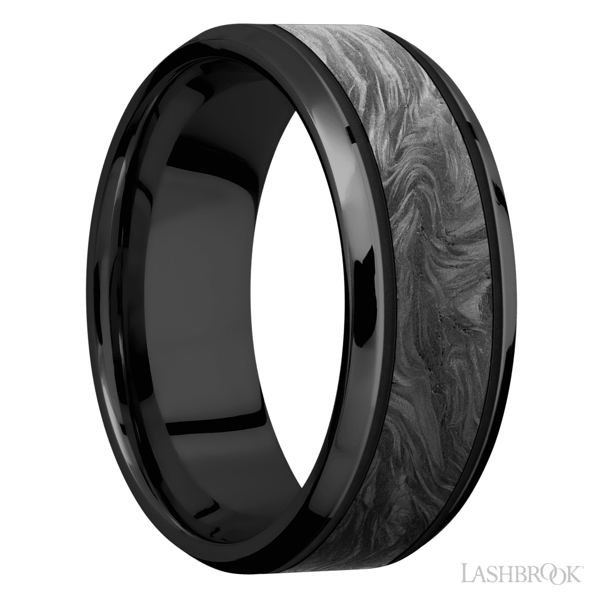 Lashbrook Zirconium Men's Wedding Band with Forged Carbon Fiber Inlay - Diamonds By Rothschild