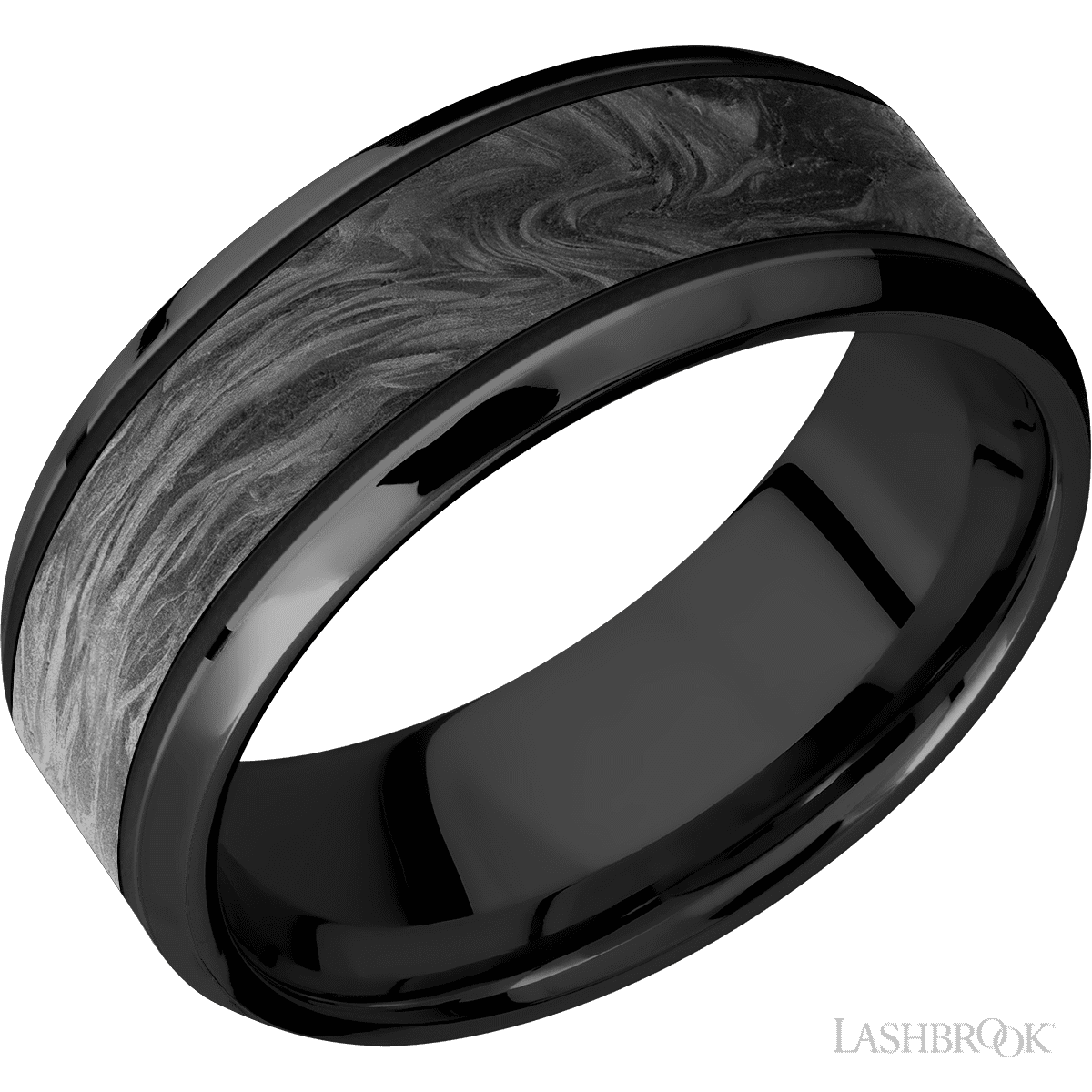 Lashbrook Zirconium Men's Wedding Band with Forged Carbon Fiber Inlay - Diamonds By Rothschild