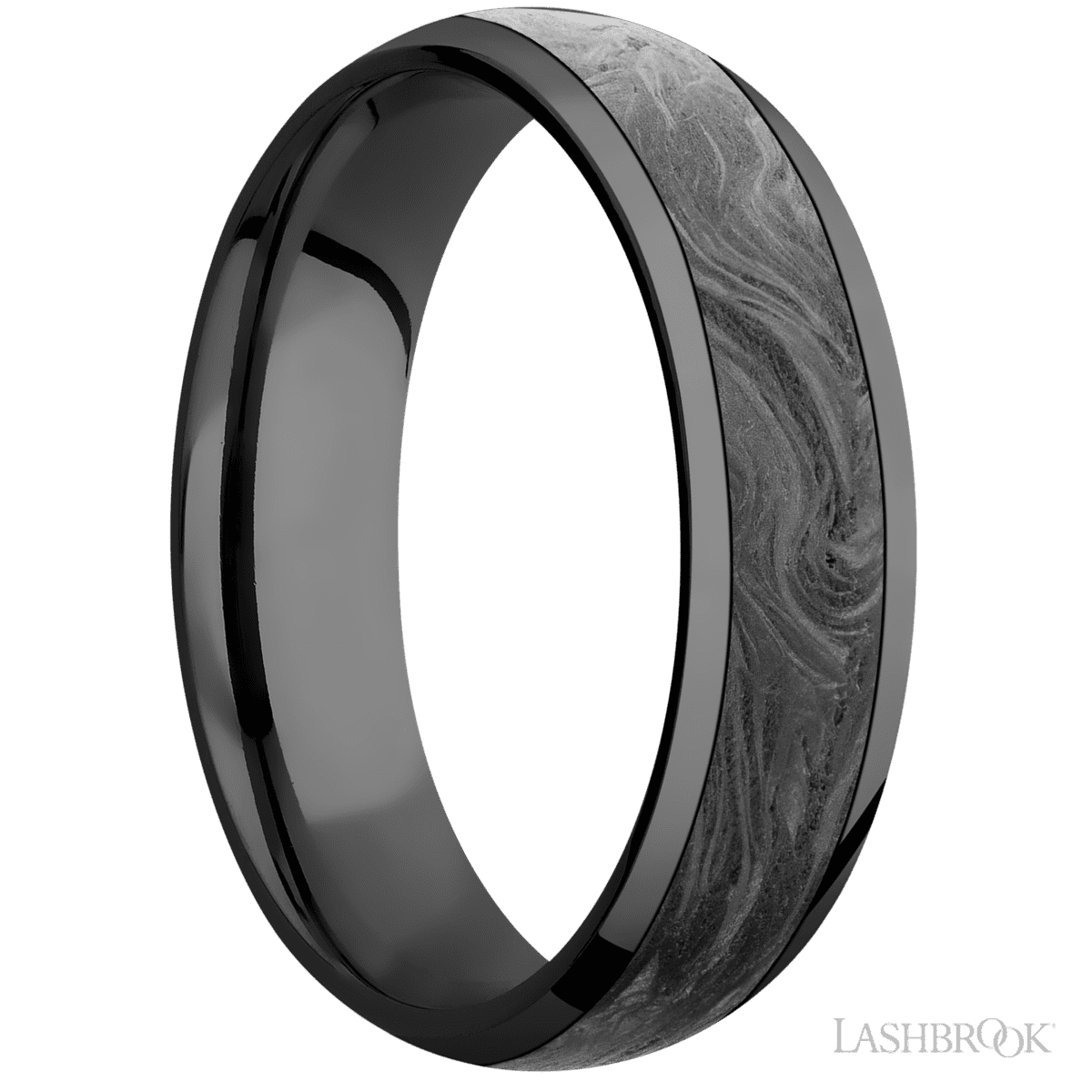 Lashbrook Zirconium Wedding Band For Him with Carbon Fiber Inlay - Diamonds By Rothschild