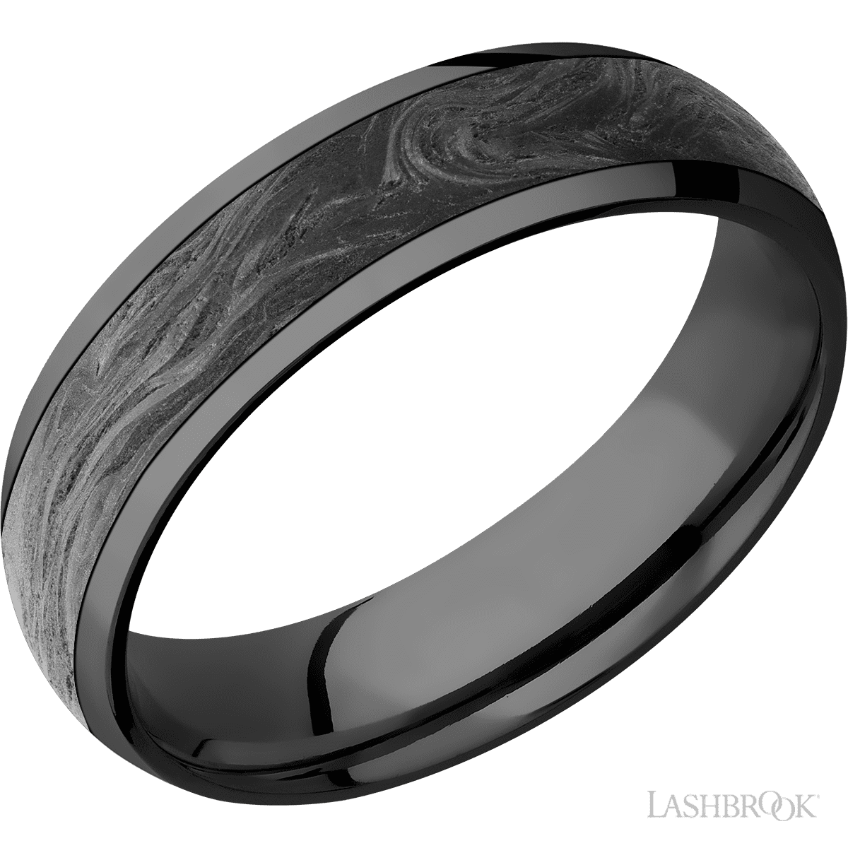 Lashbrook Zirconium Wedding Band For Him with Carbon Fiber Inlay - Diamonds By Rothschild