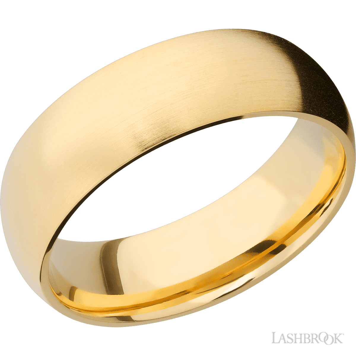 Lashbrool 14K Yellow Gold Wedding Ring For Him With Satin Finish - Diamonds By Rothschild