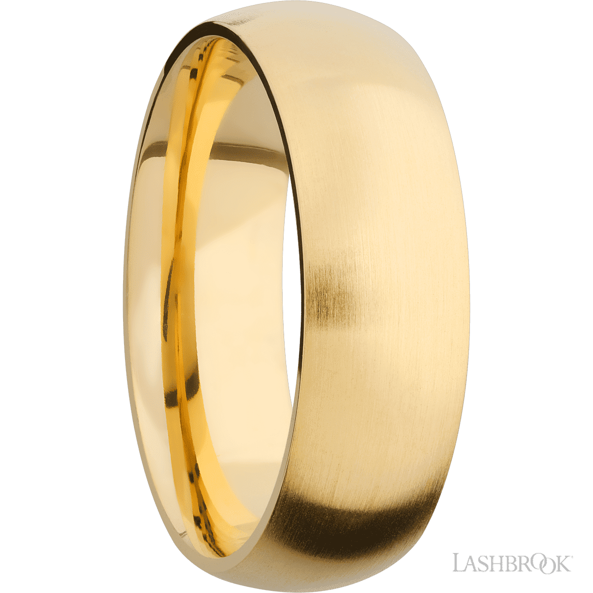 Lashbrool 14K Yellow Gold Wedding Ring For Him With Satin Finish - Diamonds By Rothschild