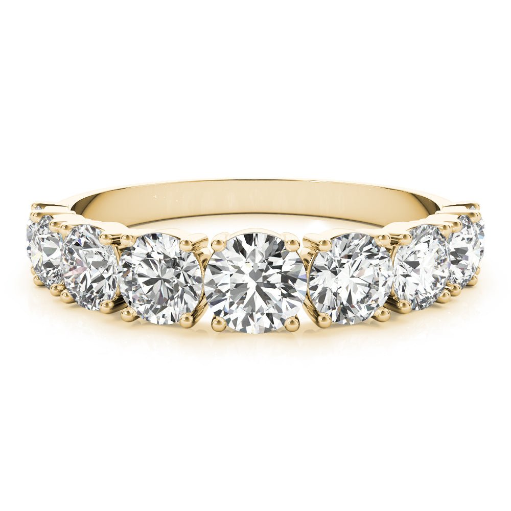 Luxurious 9 Stone Round Prong - Set Diamond Wedding Band - Diamonds By Rothschild